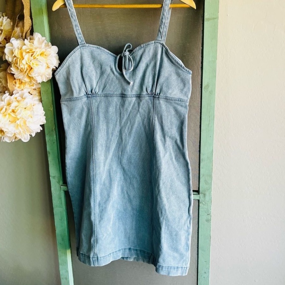 GB Denim Bodycon FrontTie Sleeveless Dress Size XL